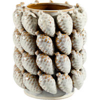 VASE 21.5 cm  - Sandfarben/Waldgrün, LIFESTYLE, Keramik (18,5/21,5cm) - Ambia Home