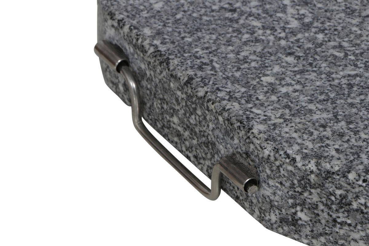 SONNENSCHIRMSTÄNDER Granit Grau, Silberfarben  - Silberfarben/Grau, KONVENTIONELL, Stein/Metall (50/6/50cm) - Siena Garden