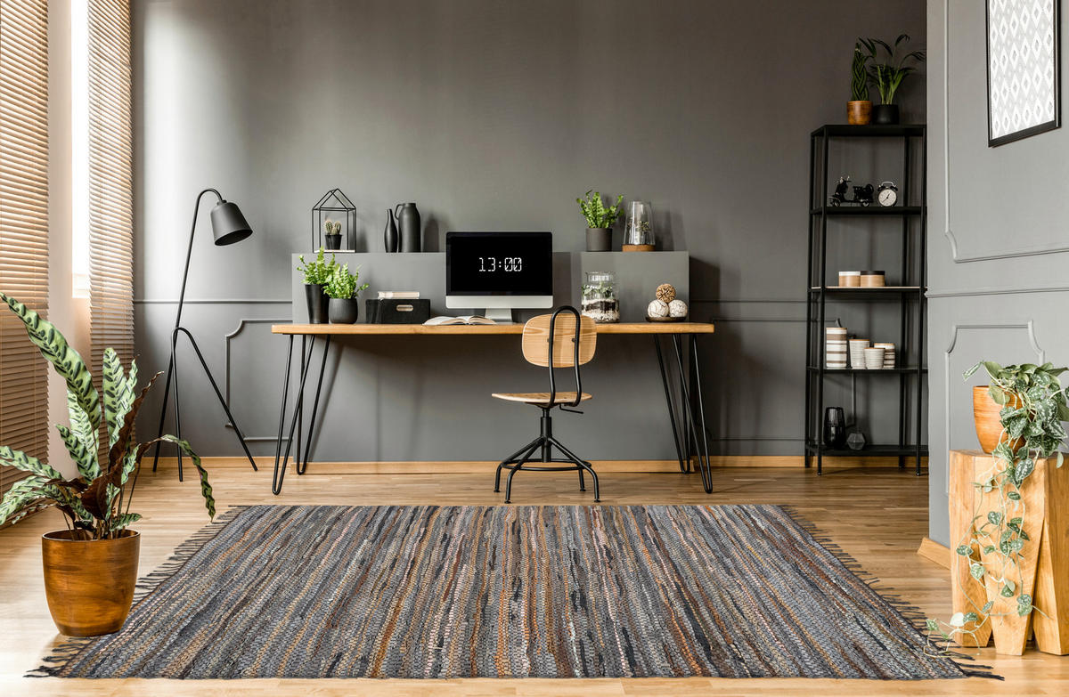 FLACHWEBETEPPICH  Wohnzimmer 120/180 cm Braun, Multicolor rechteckig  - Multicolor/Braun, Basics, Leder/Textil (120/180cm) - Kayoom