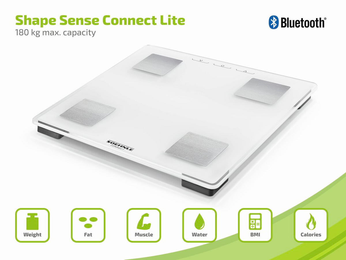 PERSONENWAAGE Shape Sense  - Weiß, Basics, Glas (30/30/2,4cm) - Soehnle
