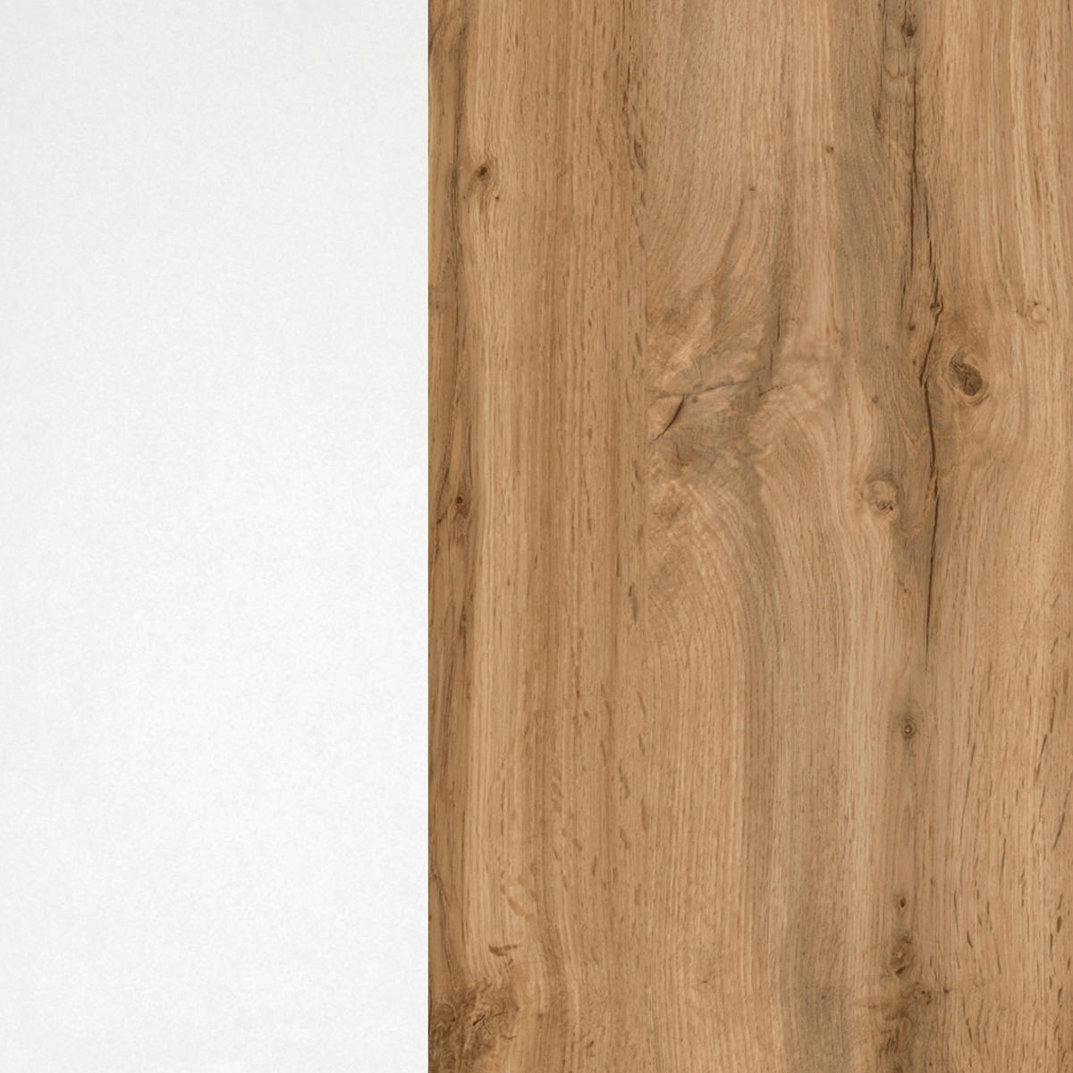 KÜCHENBLOCK 270 cm   in Weiss, Eiche Wotan  - Chromfarben/Weiss, Modern, Holzwerkstoff/Metall (270cm) - Held