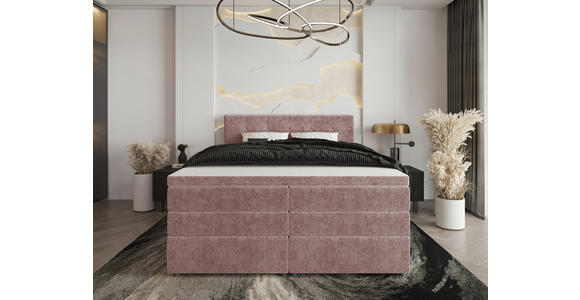 BOXSPRINGBETT 160/200 cm in Hellrot - Hellrot/Schwarz, KONVENTIONELL, Kunststoff/Textil (160/200cm) - Carryhome