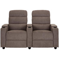 HEIMKINO-SOFA Mikrofaser Grau  - Schwarz/Grau, KONVENTIONELL, Kunststoff/Textil (164/107/90cm) - MID.YOU