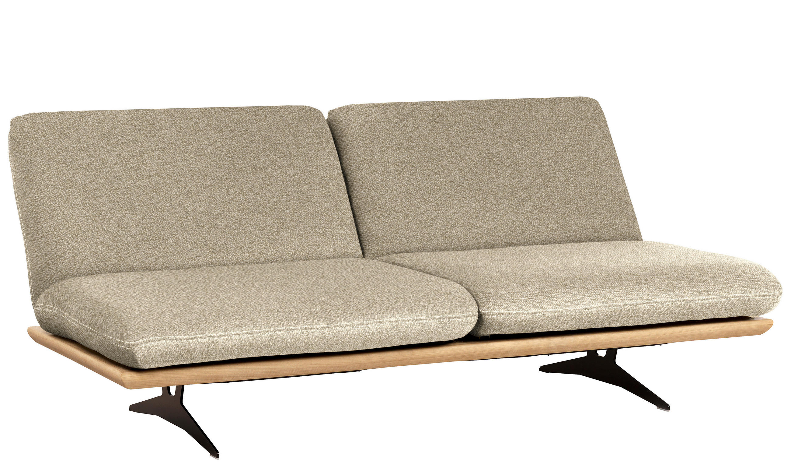 SCHLAFSOFA in Holz, Textil Eichefarben, Beige  - Eichefarben/Beige, Design, Holz/Textil (204/92/90cm) - Dieter Knoll
