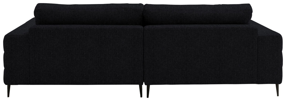 ECKSOFA in Flachgewebe Schwarz  - Schwarz, Design, Textil/Metall (177/253cm) - Dieter Knoll