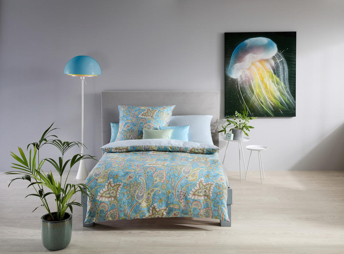 BETTWÄSCHE Provence cassis Leinenoptik 240/220 cm  - Multicolor, Design, Textil (240/220cm) - Fleuresse