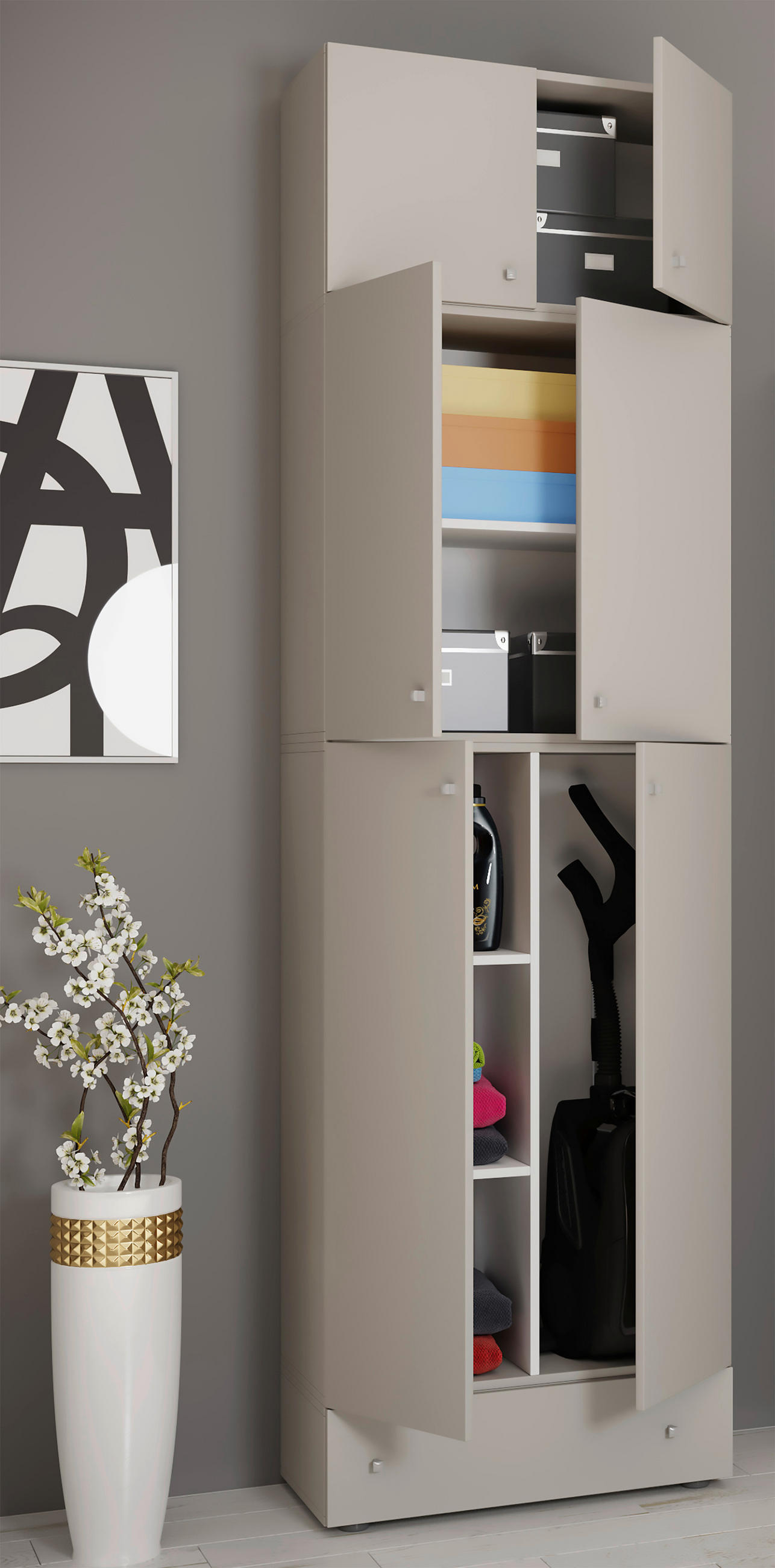 MEHRZWECKSCHRANK 70/240/39 cm  in Grau  - Grau, MODERN, Holzwerkstoff/Kunststoff (70/240/39cm) - MID.YOU