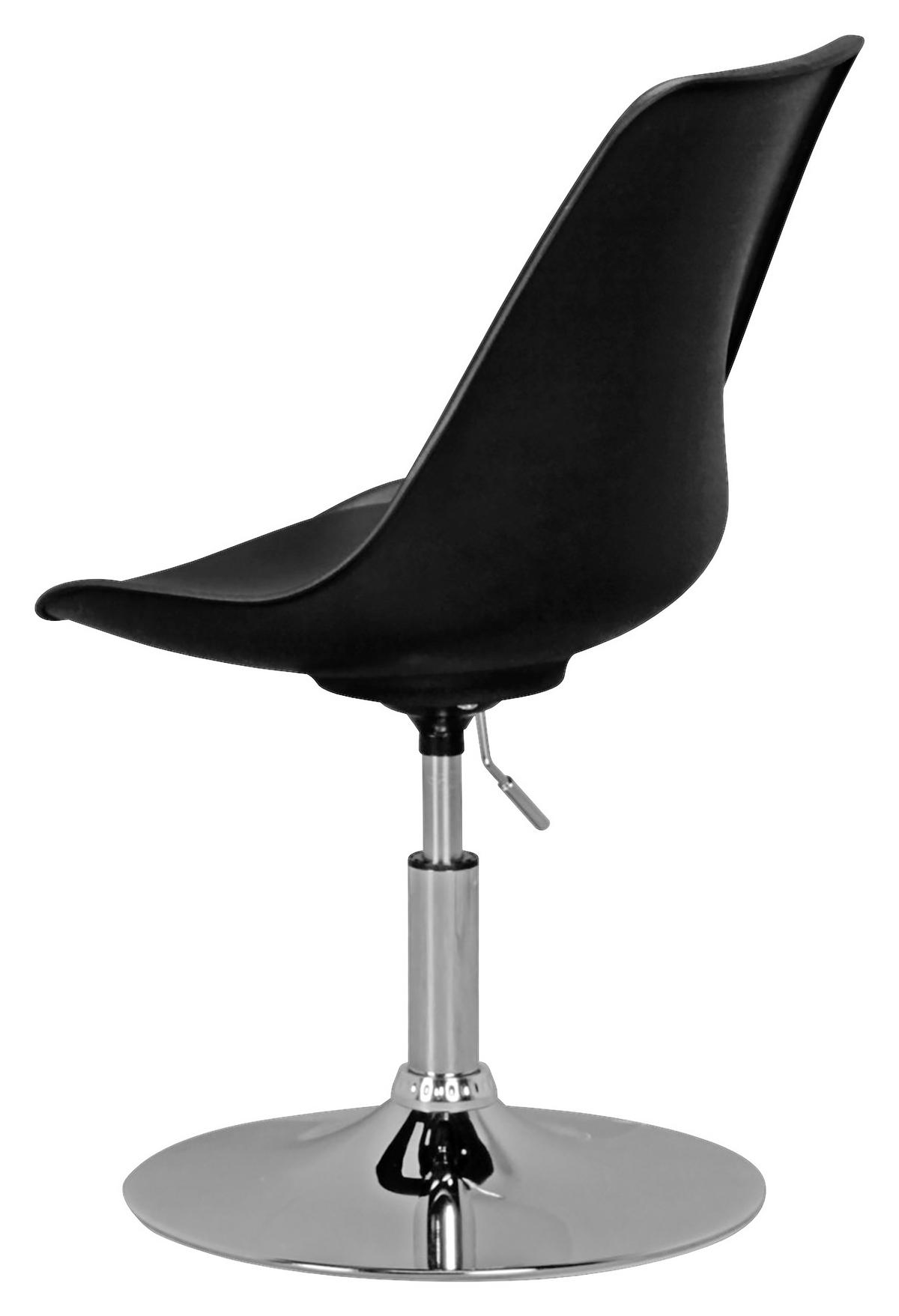 OTOČNÁ ŽIDLE PRO MLÁDEŽ, vzhled kůže, černá - černá/barvy chromu, Moderní, kov/textil (46/88/46cm) - MID.YOU