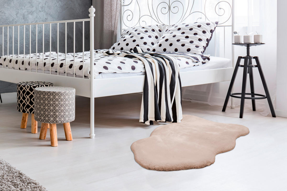 KOŽEŠINOVÝ KOBEREC, 60/90 cm, krémová - krémová, Trend, textil (60/90cm)