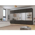 SCHWEBETÜRENSCHRANK 361/223/68 cm 4-türig Graphitfarben  - Chromfarben/Graphitfarben, Design, Glas/Holzwerkstoff (361/223/68cm) - Novel