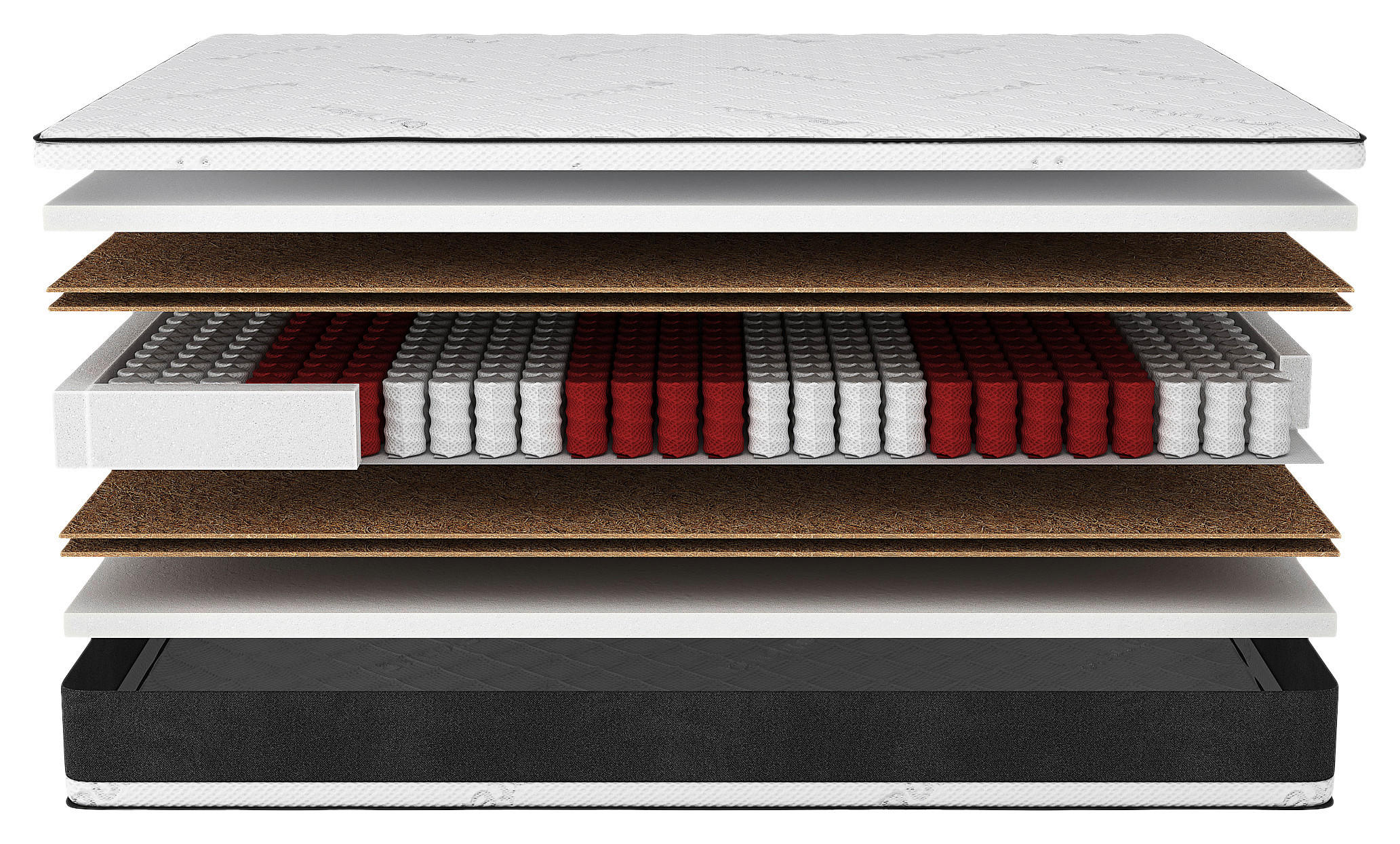 TASCHENFEDERKERNMATRATZE Dark H5, 90/200 cm, Höhe ca.: 24 cm, H5 = hart,  - Weiß, Basics, Textil (90/200cm) - Livetastic