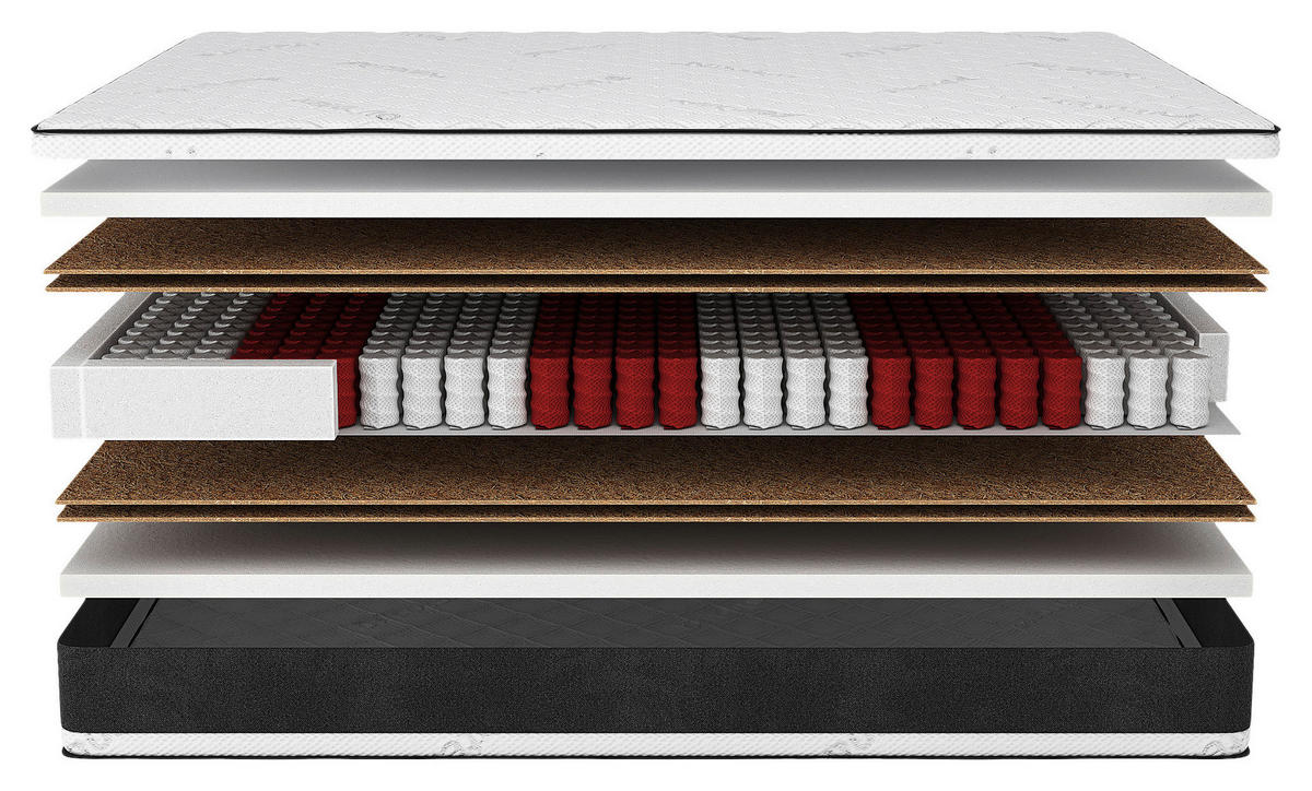 TASCHENFEDERKERNMATRATZE Dark H5, 90/200 cm, Höhe ca.: 24 cm, H5 = hart,  - Weiß, Basics, Textil (90/200cm) - Livetastic