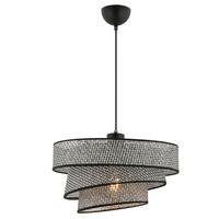 HÄNGELEUCHTE 40/72 cm   - Schwarz/Grau, Design, Textil/Metall (40/72cm) - P & B