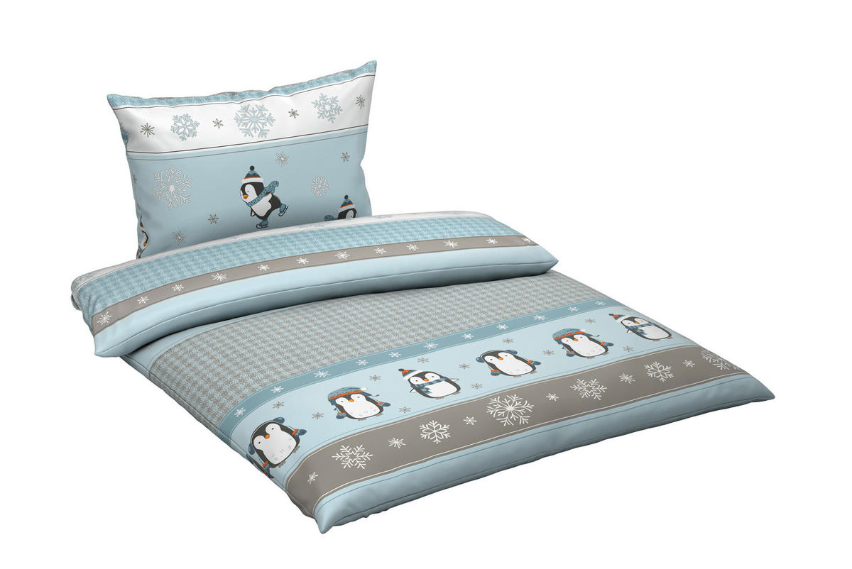 BETTWÄSCHE 2-teilig TANJA Satin 140/200 cm  - Blau, KONVENTIONELL, Textil (140/200cm) - Esposa
