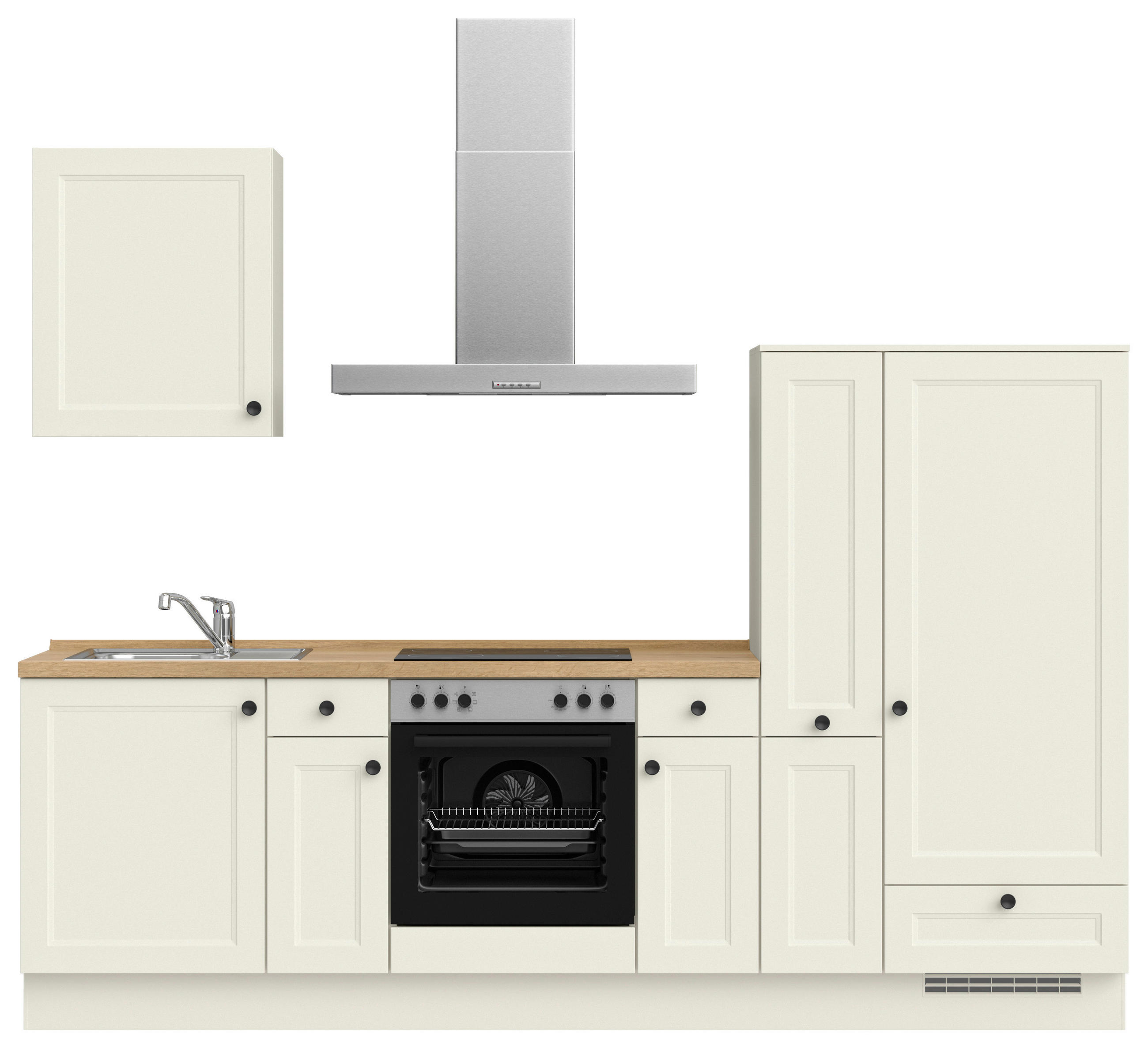 KÜCHENLEERBLOCK 270 cm   in Weiß, Eichefarben  - Eichefarben/Schwarz, MODERN, Holzwerkstoff/Metall (270cm) - Nobilia