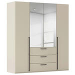DREHTÜRENSCHRANK 201/223/61 cm,  in Champagner, 4-türig  - Chromfarben/Champagner, Basics, Glas/Holzwerkstoff (201/223/61cm) - Novel