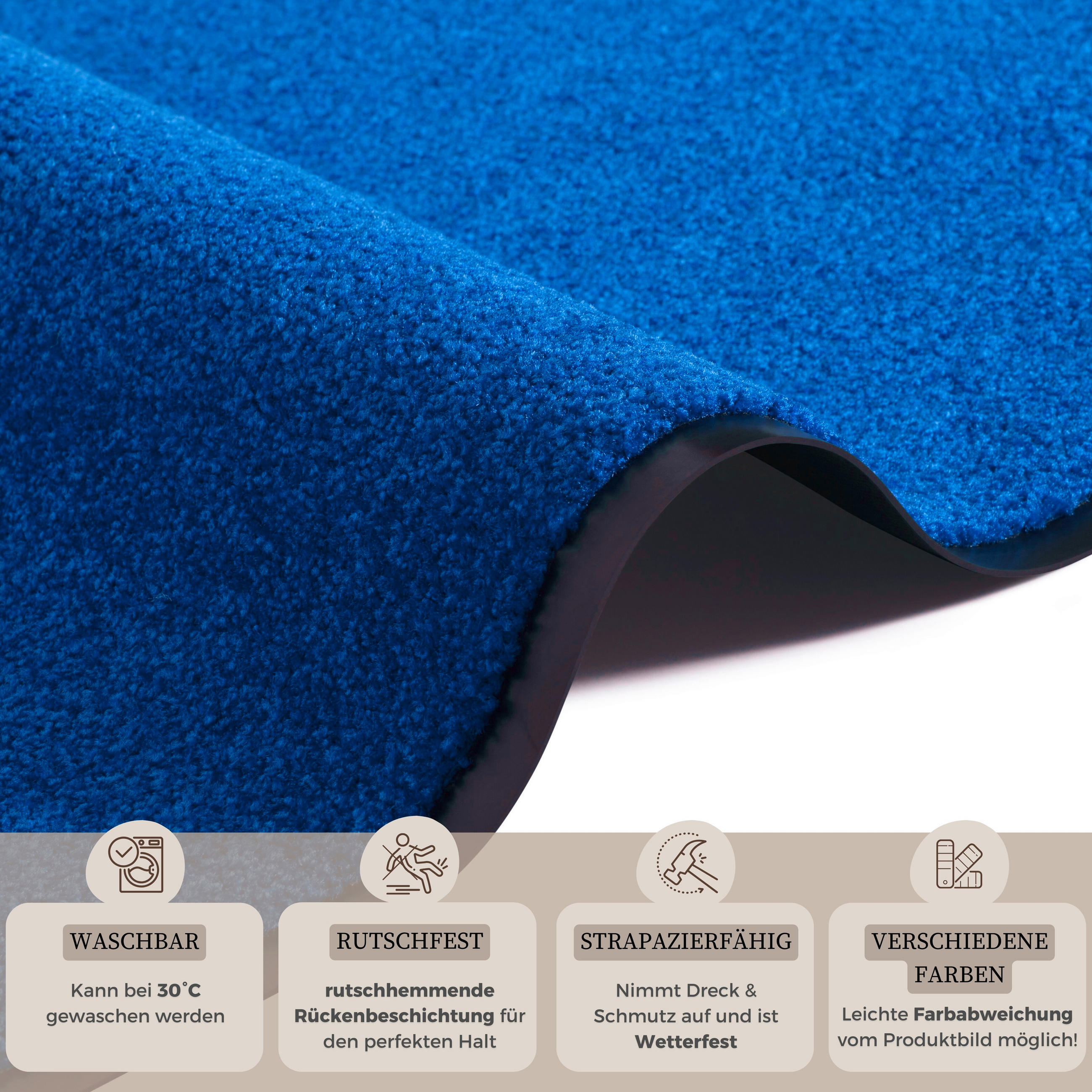SCHMUTZFANGMATTE 40/60 cm Wash & Clean Blau  - Blau, Basics, Kunststoff/Textil (40/60cm)