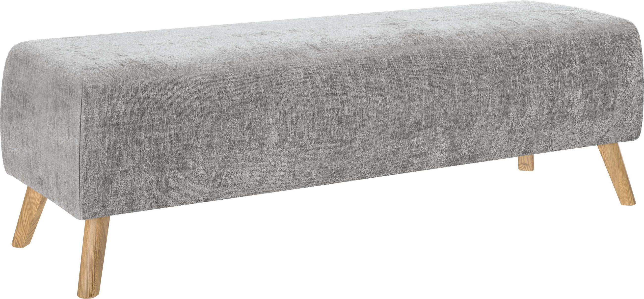 BETTBANK Webstoff Eiche Grau  - Eichefarben/Grau, Design, Holz/Textil (145/45/48cm) - Esposa