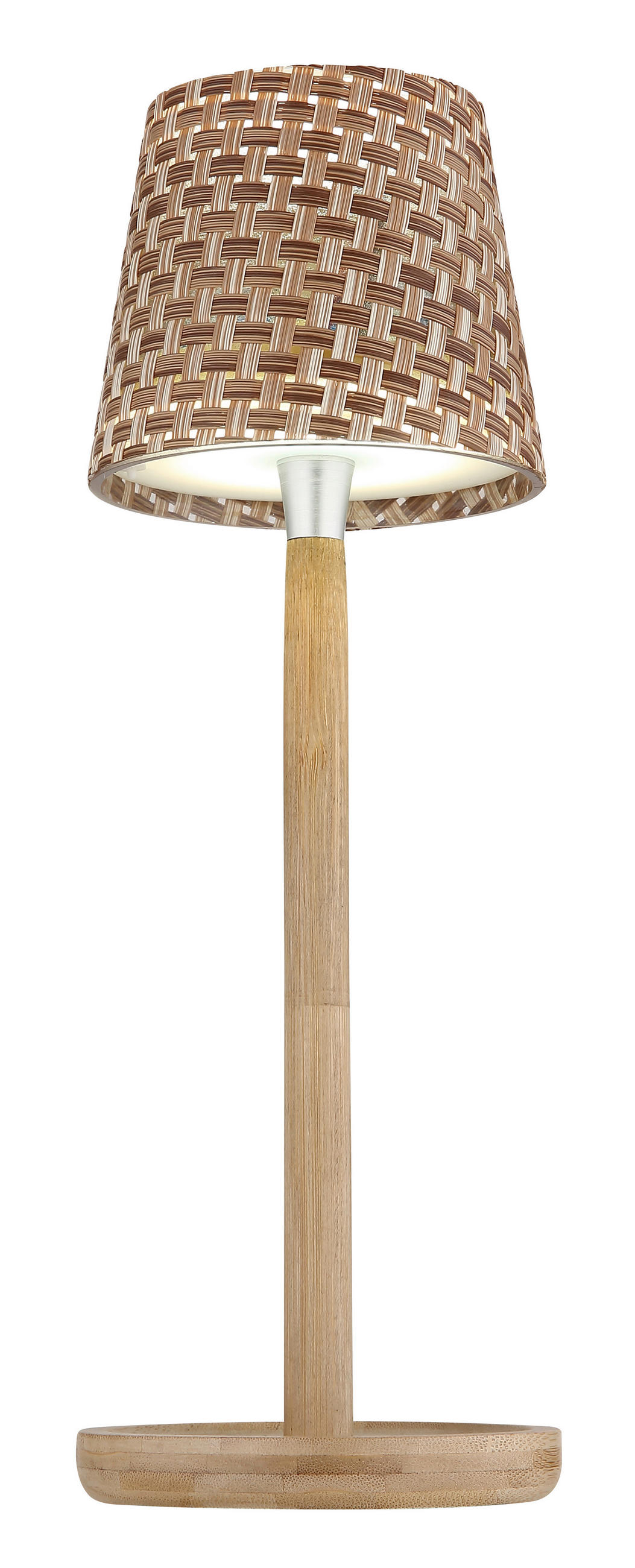 AKKU-TISCHLEUCHTE - Weiss/Opal, Natur, Holz/Kunststoff (11/33cm) - Globo