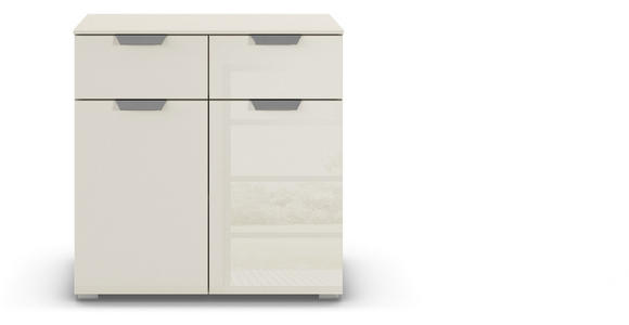 KOMMODE  in 80/81/42 cm  - Chromfarben/Champagner, Design, Glas/Holzwerkstoff (80/81/42cm) - Carryhome