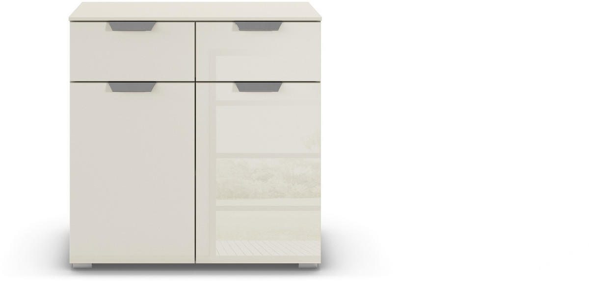 KOMMODE  in 80/81/42 cm  - Chromfarben/Champagner, Design, Glas/Holzwerkstoff (80/81/42cm) - Carryhome
