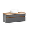 WASCHTISCHKOMBI 101 cm  - Graphitfarben/Weiß, Natur, Keramik/Holzwerkstoff (101cm) - Xora