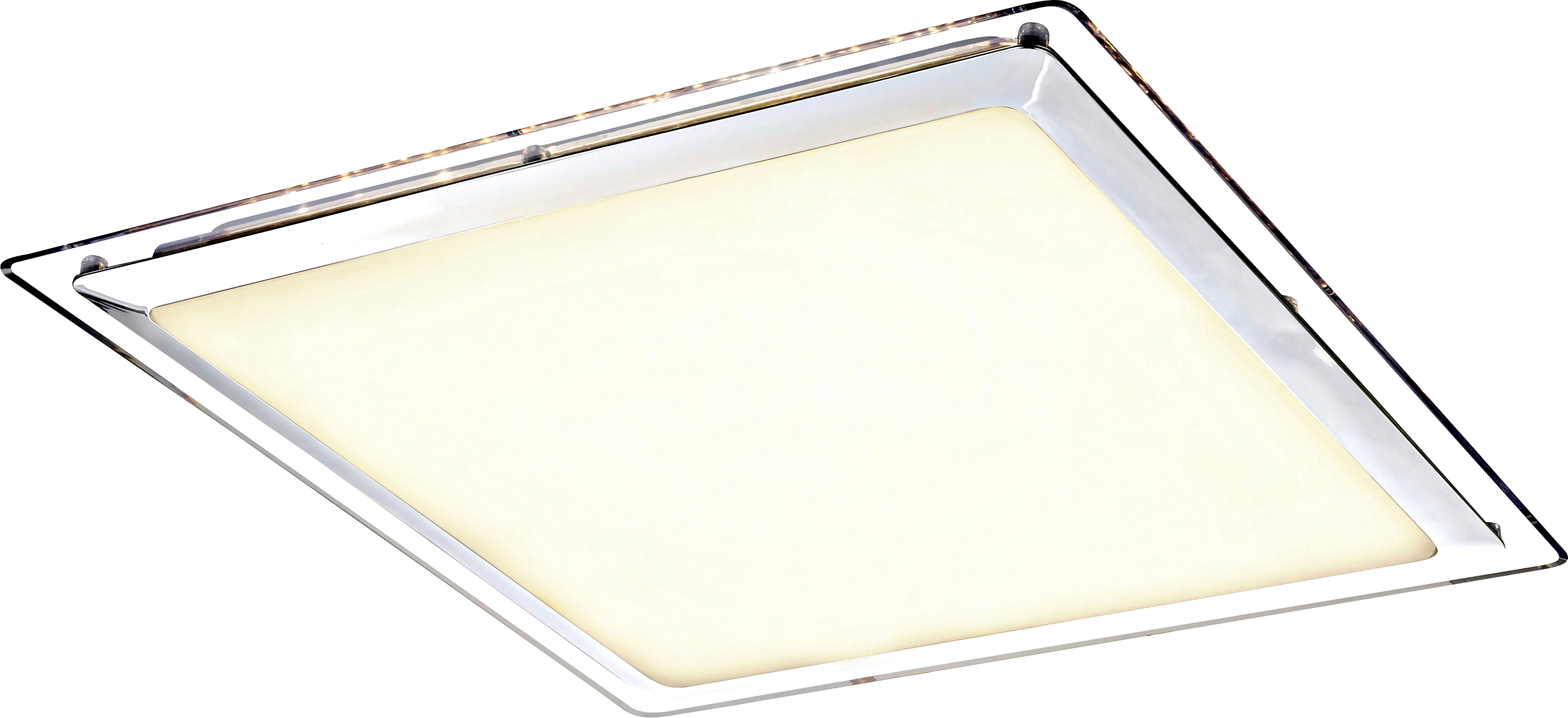 LED STROPNÁ LAMPA, 44,5/7,5/44,5 cm - biela/opál, Basics, kov/plast (44,5/7,5/44,5cm) - Novel