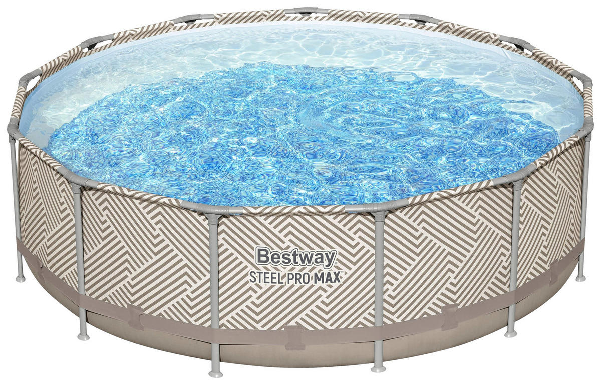 POOL 366/107 cm  - Dunkelgrau, KONVENTIONELL, Glas/Kunststoff (366/107cm) - Bestway