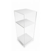 BEISTELLTISCH 25/25/65 cm Klar, Weiß  - Klar/Weiß, Design, Kunststoff (25/25/65cm)