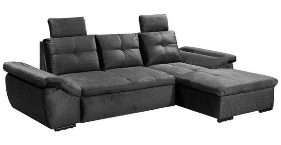 ECKSOFA in Mikrovelours Schwarz - Schwarz, KONVENTIONELL, Kunststoff/Textil (275/170cm) - Carryhome