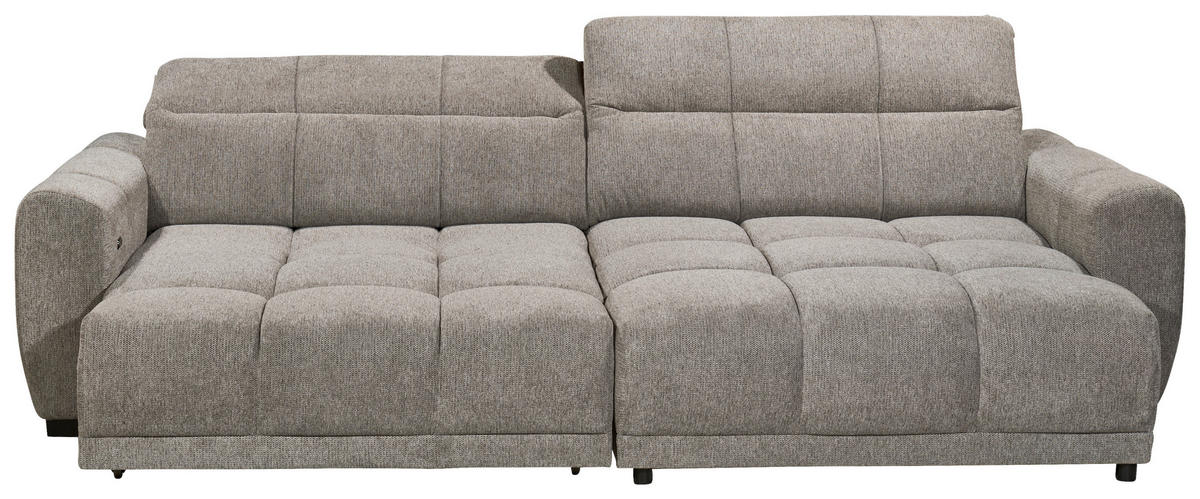 ECKSOFA HUNTER Taupe Mikrofaser  - Taupe/Schwarz, Basics, Kunststoff/Textil (297/170cm) - Livetastic