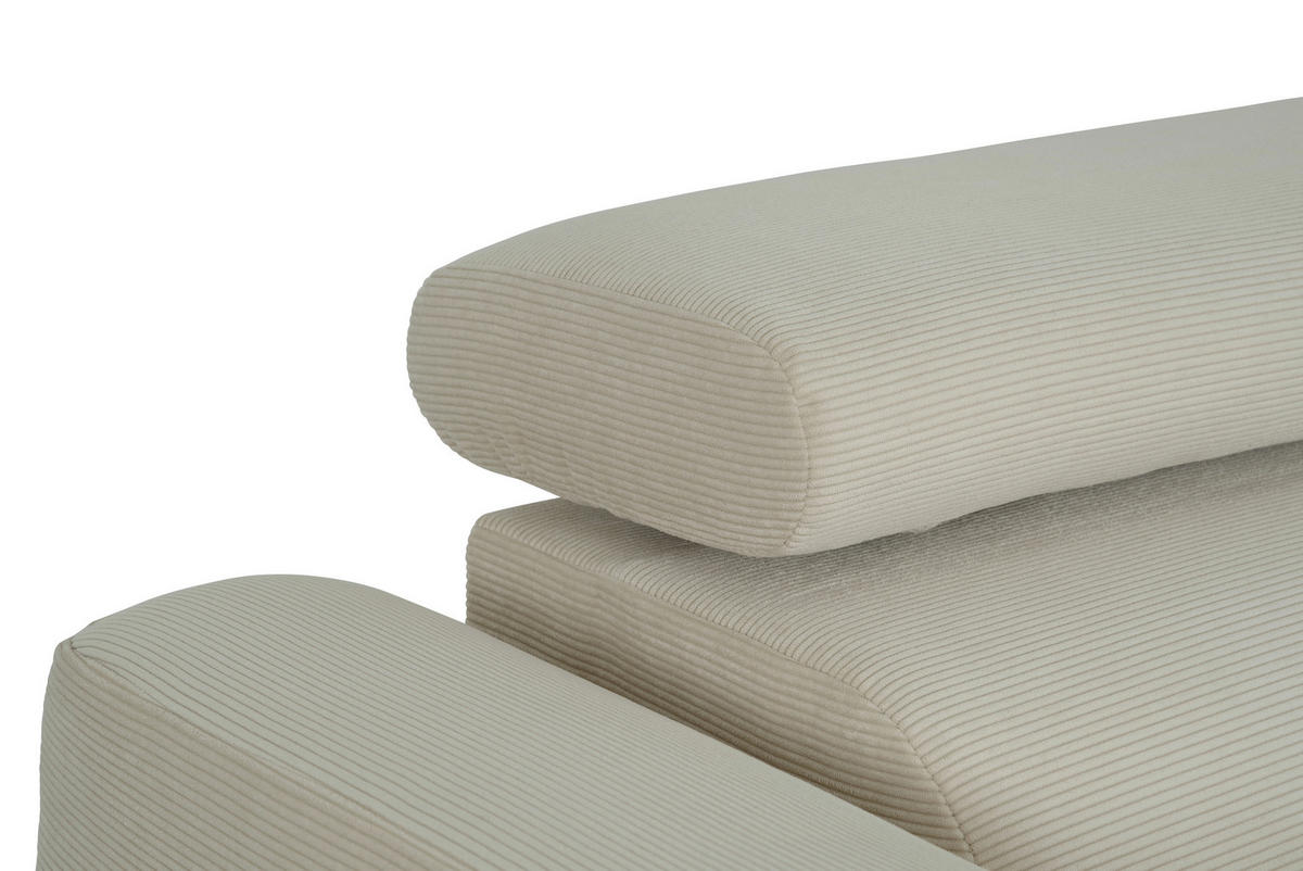 ECKSOFA in Feincord Beige  205/280 cm  - Beige/Schwarz, Design, Textil/Metall (205/280cm) - Xora