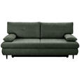 SCHLAFSOFA  mit Liegefunktion, Rücken echt Chenille Dunkelgrün  - Dunkelgrün/Schwarz, KONVENTIONELL, Holz/Textil (212/97/105cm) - Carryhome