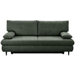 SCHLAFSOFA Chenille Dunkelgrün  - Dunkelgrün/Schwarz, KONVENTIONELL, Holz/Textil (212/97/105cm) - Carryhome