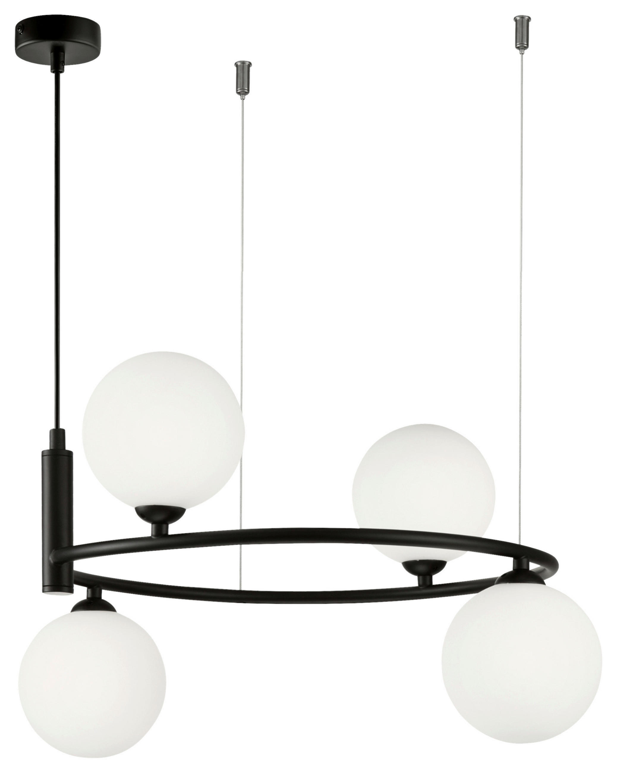 PENDELLEUCHTE  43,5/28/39 cm   - Schwarz, Basics, Glas/Metall (43,5/28/39cm) - MAYTONI