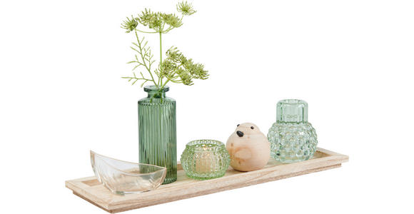 TEELICHTHALTER-SET - Multicolor, LIFESTYLE, Glas/Holz (40/12,5/14cm) - Ambia Home