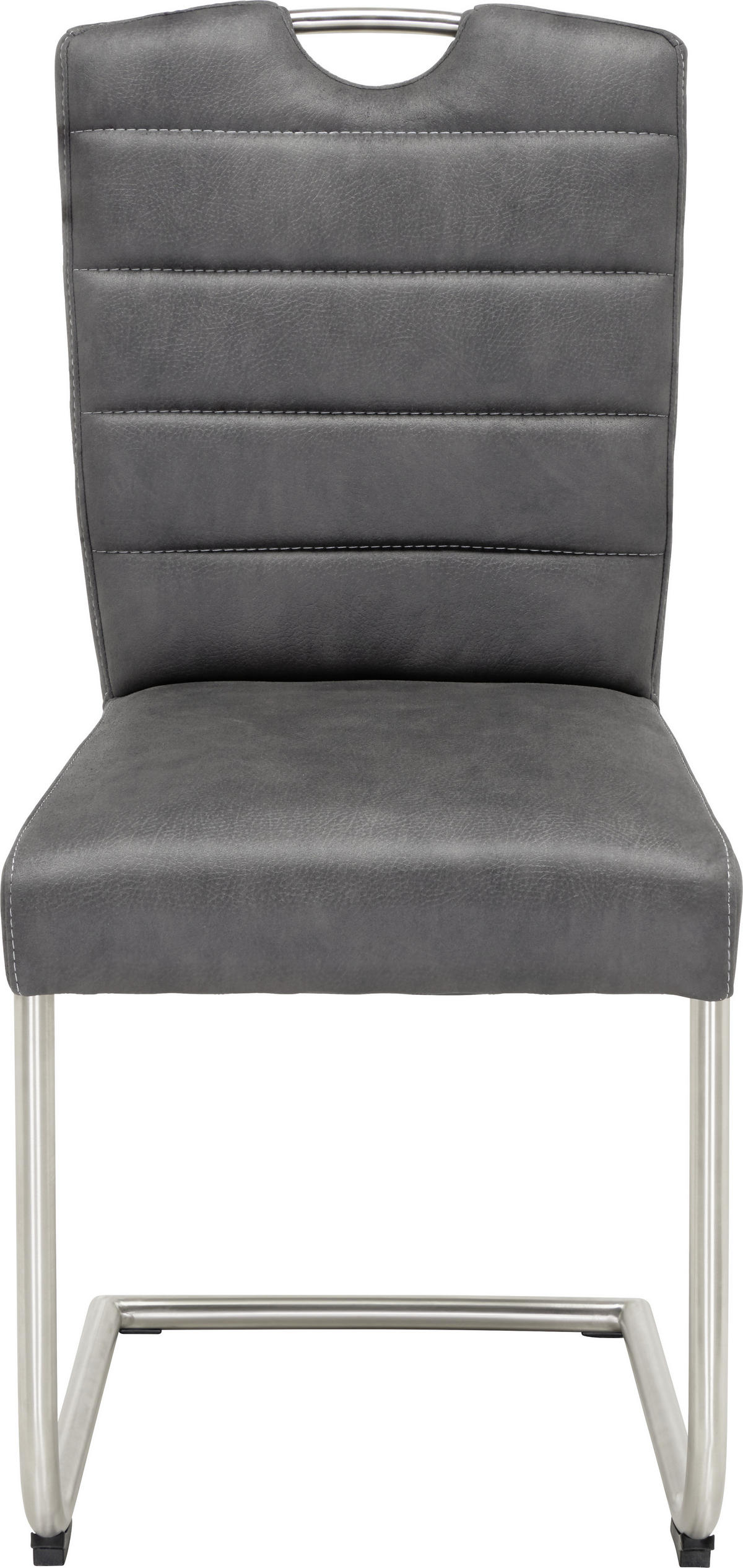 SCAUN BUCATARIE din metal, textil gri  - gri deschis/culoare inox, Design, metal/textil (46/96/59cm) - Novel