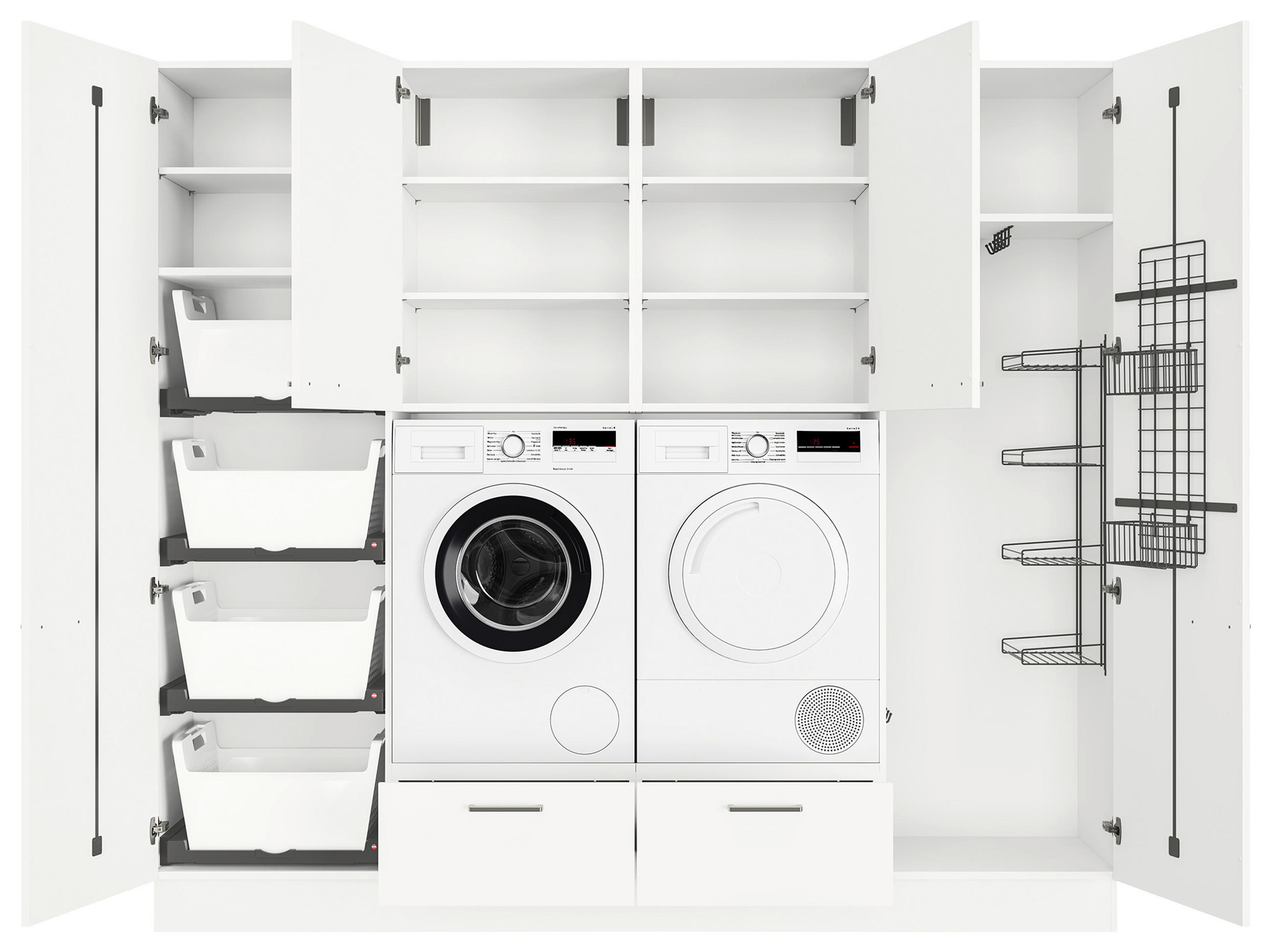 HAUSWIRTSCHAFTSRAUM 240/216,6/58,2 cm Weiss  - Weiss, Modern, Holzwerkstoff (240/216,6/58,2cm) - Nobilia