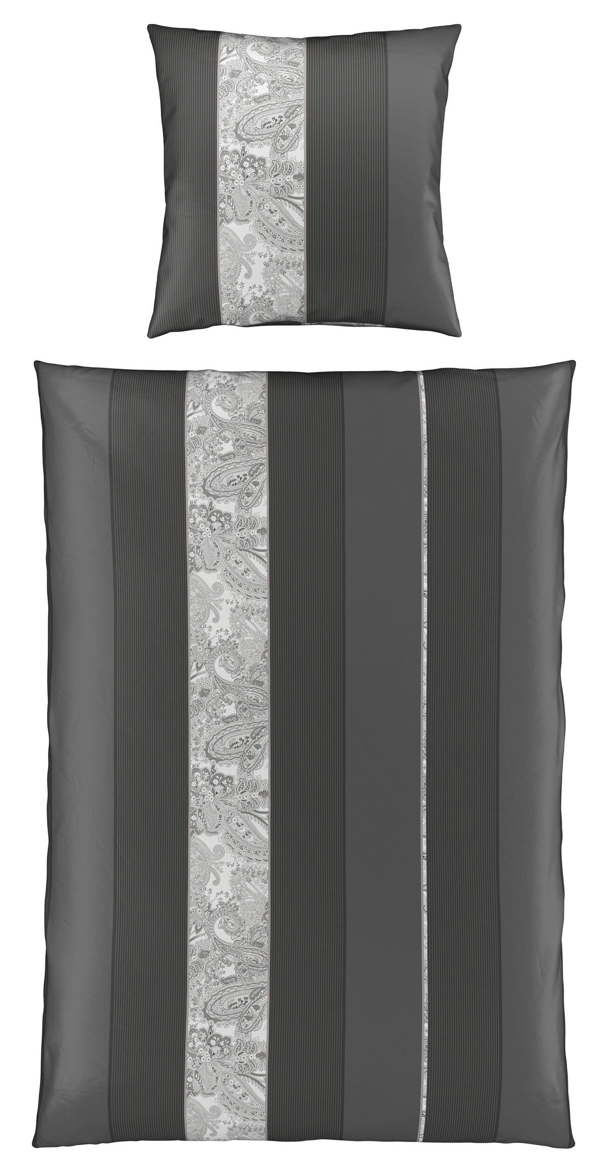 BETTWÄSCHESET Satin 160/210 cm  50 cm/70 cm  - Anthrazit, Design, Textil (160/210cm) - Dieter Knoll