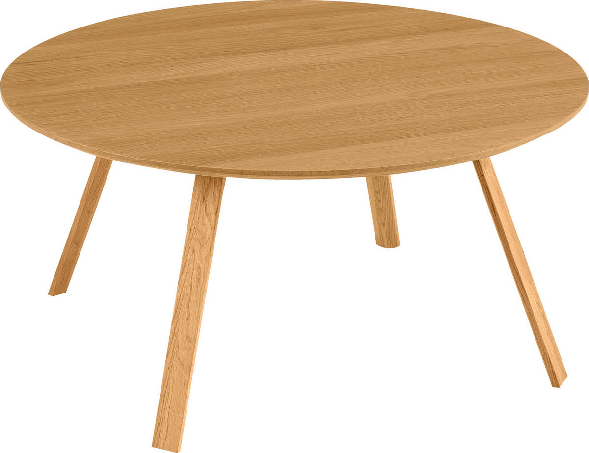 COUCHTISCH Eiche furniert, massiv 80/80/39 cm rund Eichefarben  - Eichefarben, Design, Holz/Holzwerkstoff (80/80/39cm) - Carryhome