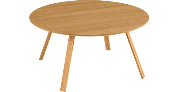 COUCHTISCH Eiche furniert, massiv 80/80/39 cm rund Eichefarben  - Eichefarben, Design, Holz/Holzwerkstoff (80/80/39cm) - Carryhome