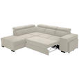 ECKSOFA  in Webstoff Creme  - Creme/Schwarz, KONVENTIONELL, Holz/Textil (244/283cm) - Carryhome