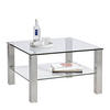 COUCHTISCH ESG 75/75/43 cm rechteckig Klar, Silberfarben  - Klar/Silberfarben, Design, Glas/Metall (75/75/43cm) - Novel