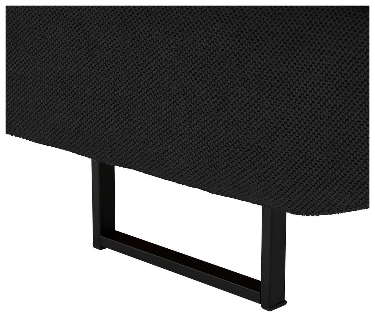 ECKSOFA in Webstoff Schwarz  - Schwarz, Design, Textil/Metall (280/235cm) - Hom`in