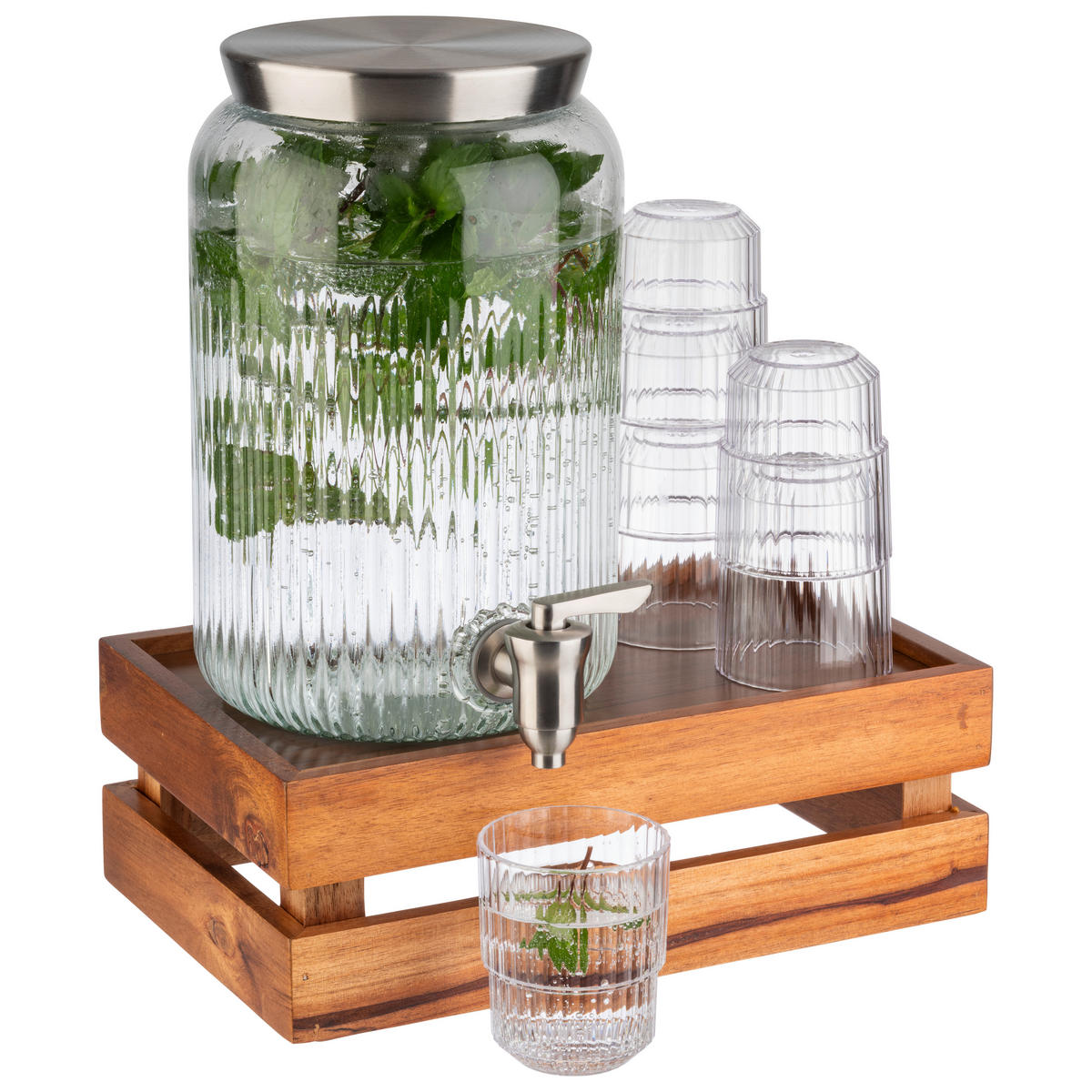 GETRÄNKESPENDER - Klar, Basics, Glas/Metall (16/16/25cm)