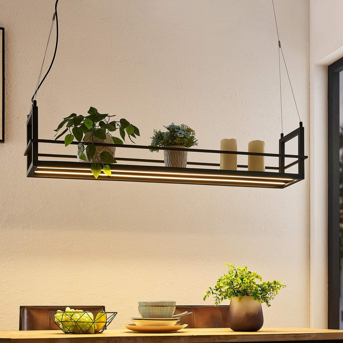 LED-HÄNGLAMPA 118/22/150 cm  - svart, Design, metall (118/22/150cm) - Novel