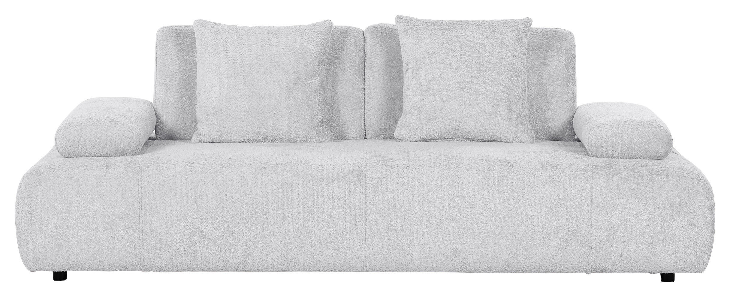 SCHLAFSOFA Chenille Hellgrau  - Hellgrau/Schwarz, Konventionell, Kunststoff/Textil (235-255/80/116-138cm) - Carryhome