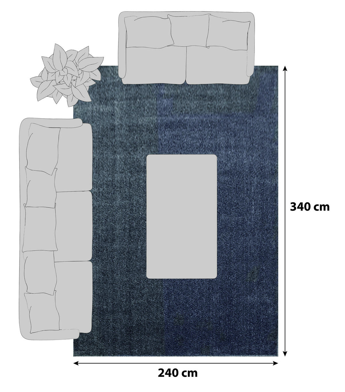 HOCHFLORTEPPICH 240/340 cm Ata grau Grau  - Grau, KONVENTIONELL, Textil (240/340cm) - Novel