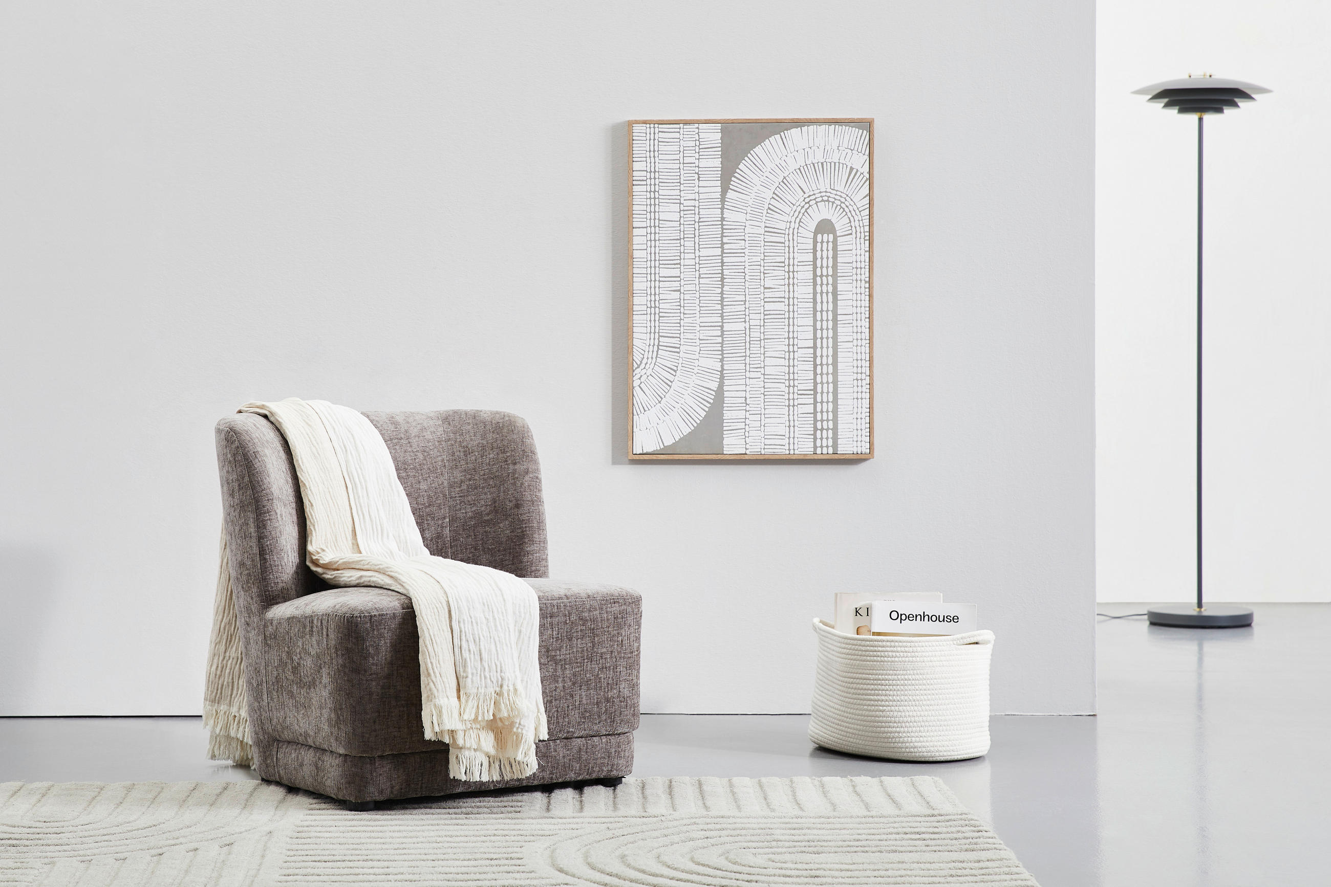 SESSEL Flachgewebe Grau    - Grau, Design, Holz/Textil (64/71/73cm) - MID.YOU