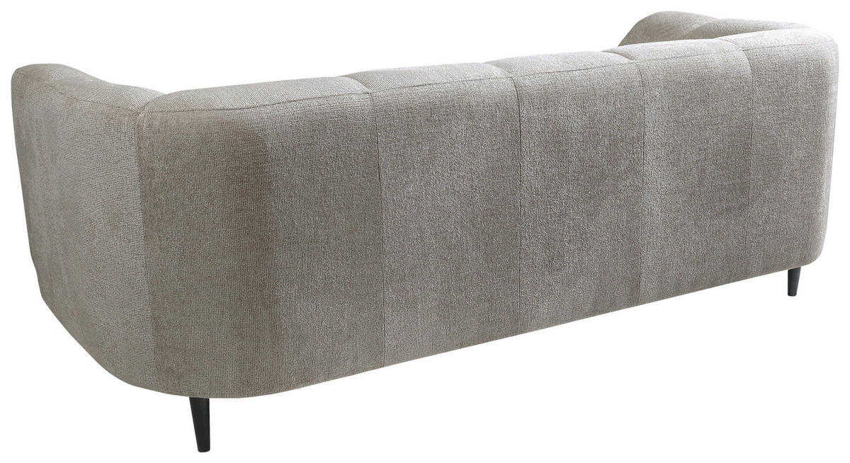 3-SITZER-SOFA in Flachgewebe Graubraun  - Graubraun/Schwarz, Design, Textil/Metall (226/77/106cm) - MID.YOU